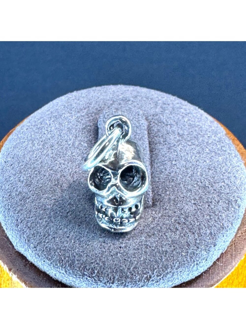 VTG Sterling Silver 925 Skull Charm Three Dimensional Design Size 1" Length